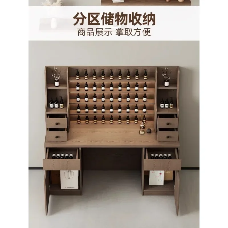 ZQT Beauty Salon Fragrance Counter Display Table Zhongdao Cabinet Essential Oil SPA Aromatherapy Skin Care Products Product Disp