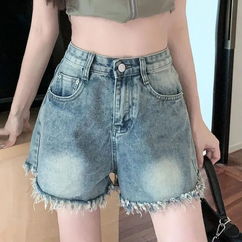 Denim Shorts Summer Latest Small Woman's High Waist Loose Thin A-line Hot Short Pants Ins Style Trendy Casual Streetwear Jeans