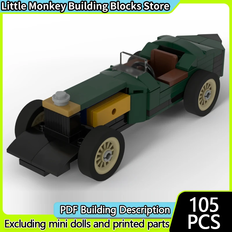 

Модель скоростного гоночного автомобиля MOC, строительные кирпичи, винтажный трансформируемый автомобиль, модульная технология, детские праздничные подарки, сборка игрушек, костюм