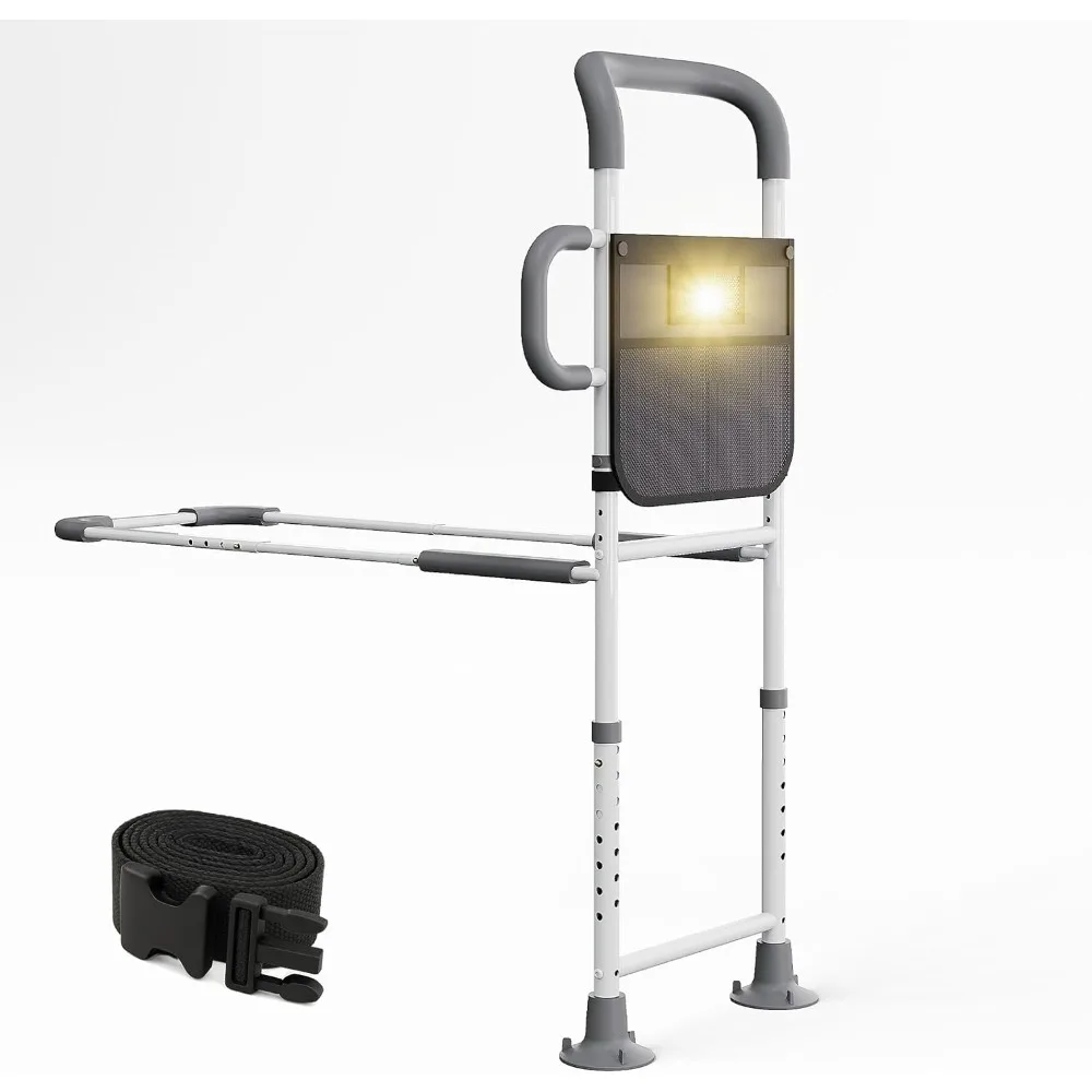 

Bed Rails for Elderly Adults Safety - Height Adjustable Bedside Assist Rails for Seniors, Stable Bed Cane Guard Railings with N
