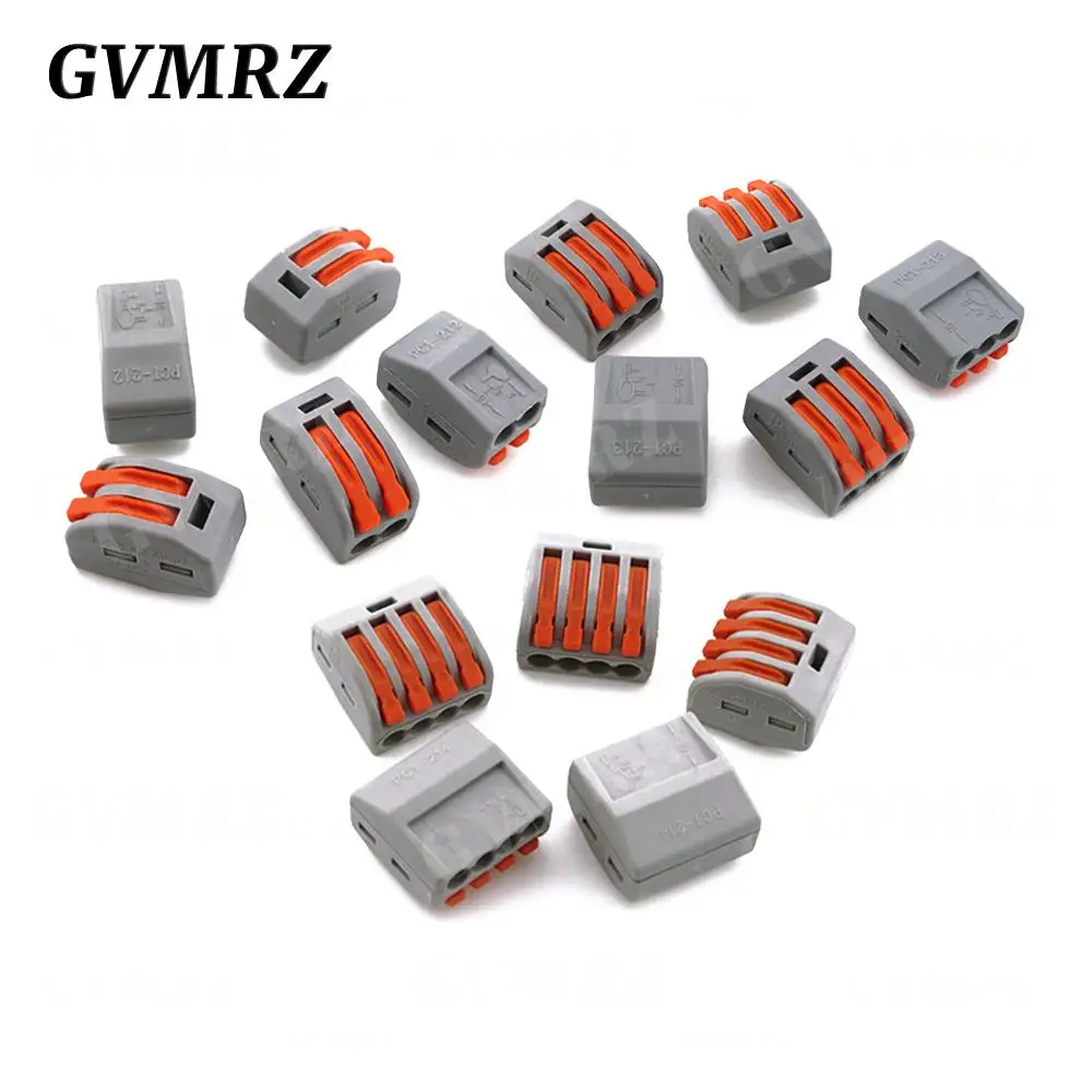 5PCS PCT212 213 214 Quick Wire Connector,Fast Wiring Push in Lever Connectors Electrical Wiring Terminal Block for Wires