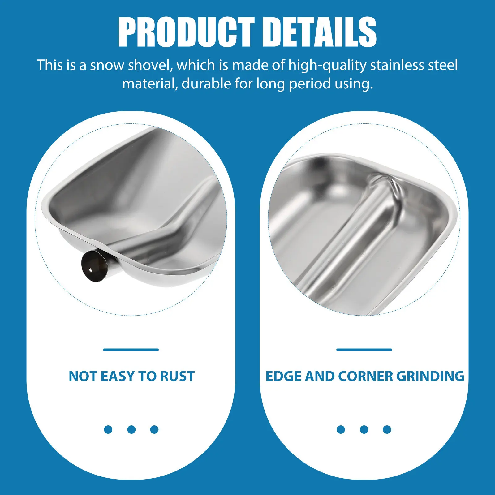 

Портативная лопата для уборки снега из нержавеющей стали, водонепроницаемая, легко моющаяся, для зимнего использования на улице, для фермы и сада