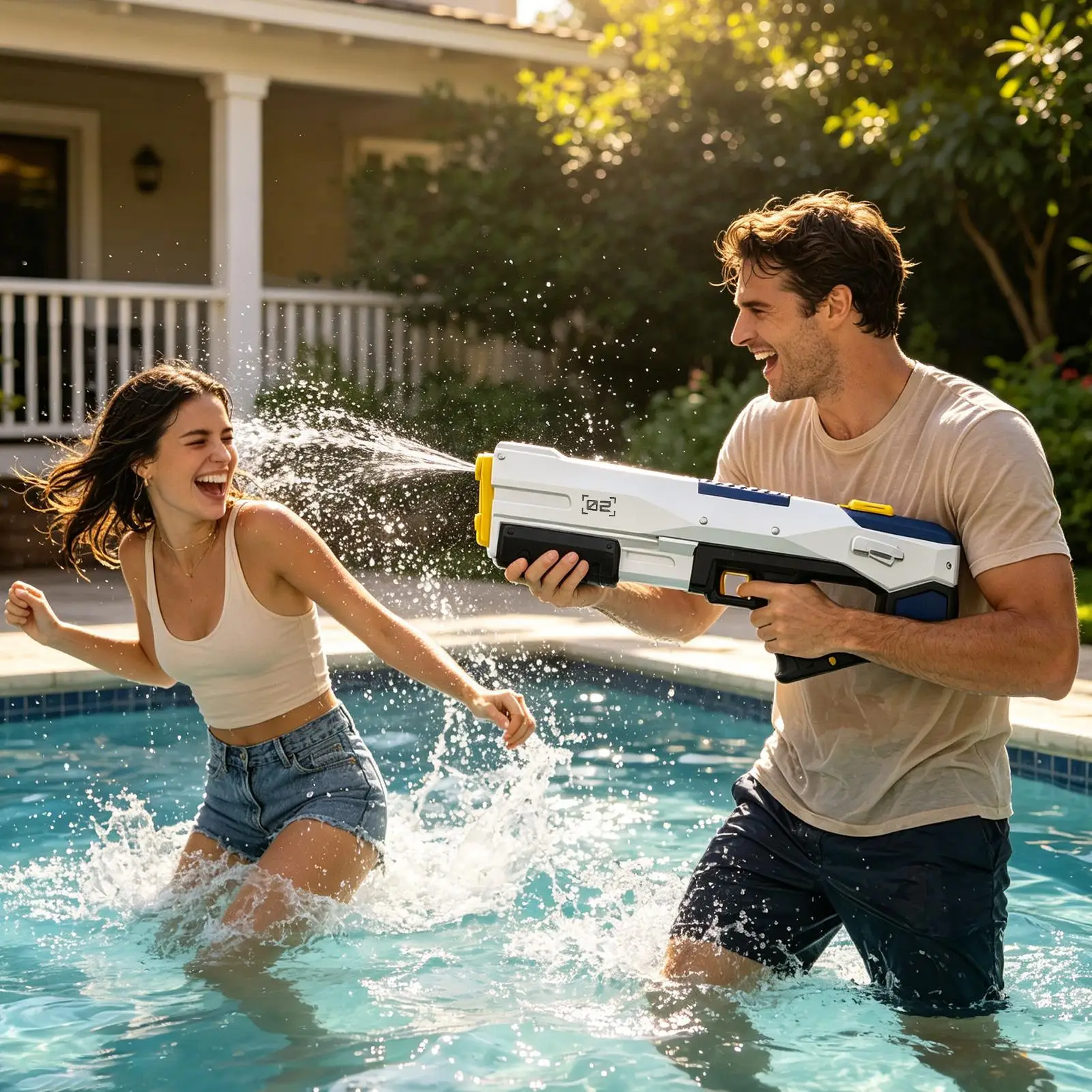 NEW Automatic Water Gun Toy With Large Capacity Absorption Electric Soaker High Pressure Spray Blaster Pool Toys for Kids Adult