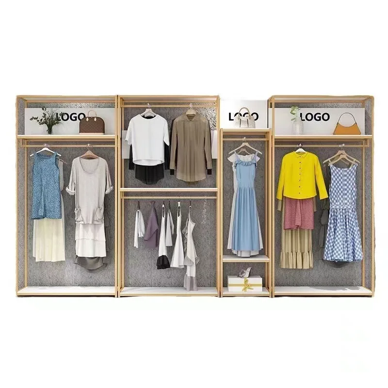 Clothing store display rack display rack hanging hanger mold rack children's clothing store special double layer