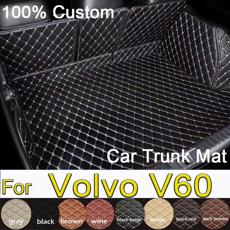 Car Floor Mats For Volvo V60 2011-2024 12 13 14 15 16 17 18 19 20 21 22 23 Full Coverage Car trunk mat interior Accessories