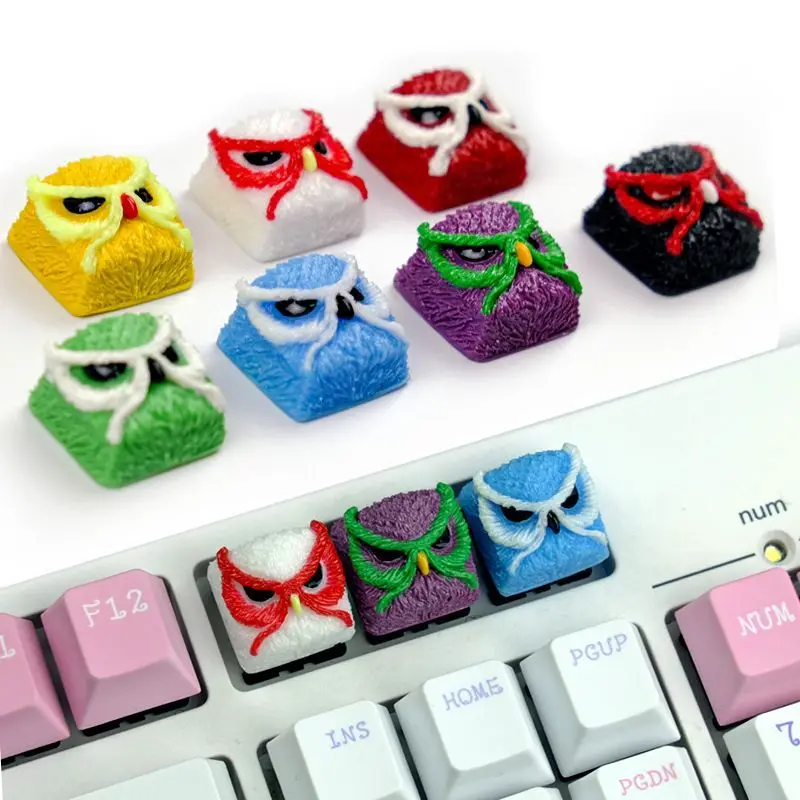 DIY Owl Keycap Custom Resin Point  Mechanical Keyboard Key Cap TTC Cherry Axis Artisan manual Cute Animal Keycaps MX Switch