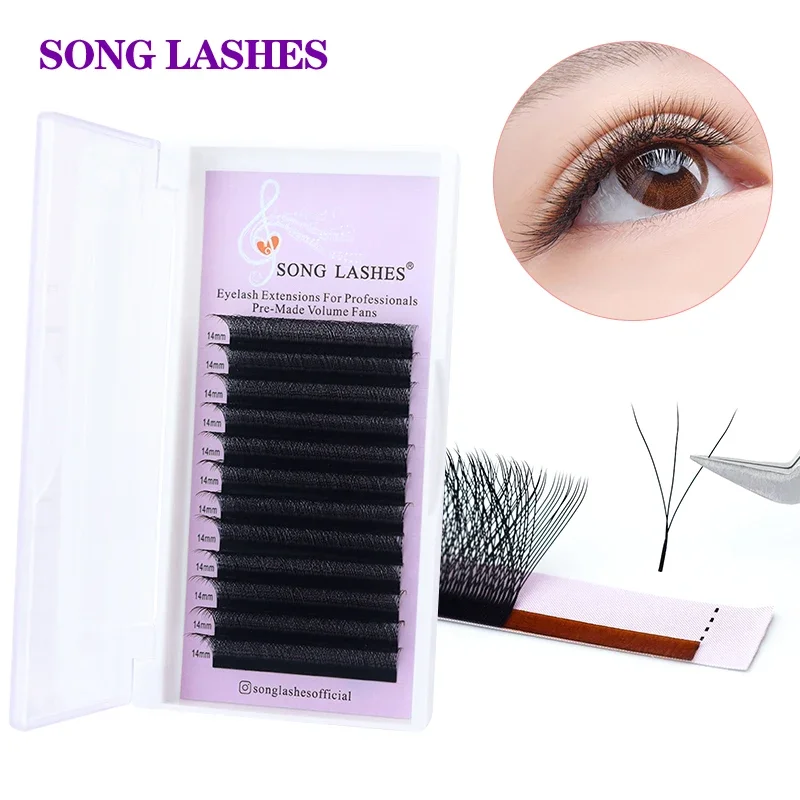 

SONG EYELASH Готовое наращивание ресниц 3DW-образной формы с лотком для смешивания 0,07 мм C D Curl Матовая ресница из искусственной норки