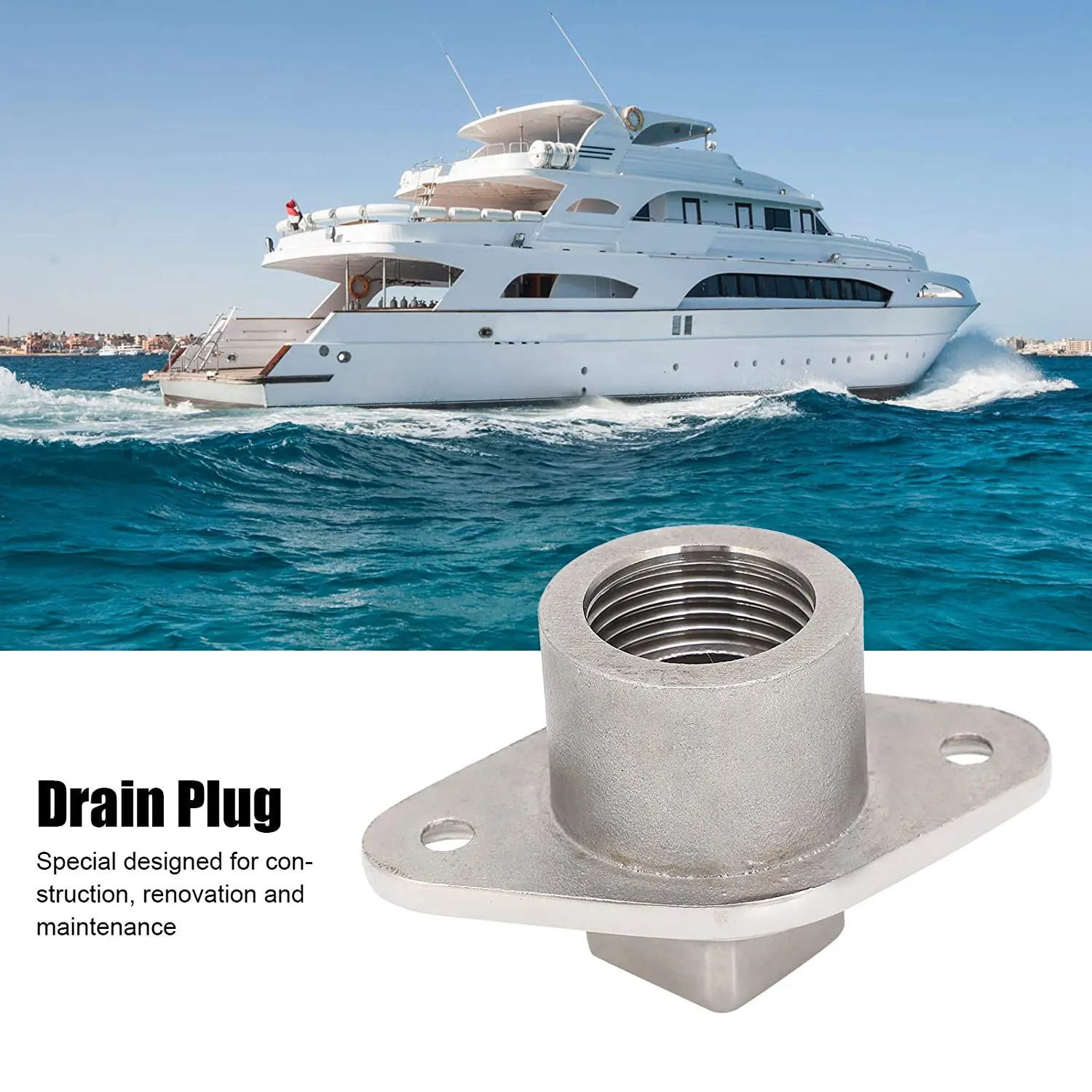 Drain Plugs Marine Boat Yacht Drain Plug 2 Pack 316 Stainless Marine Drain Plug Kit for Bilge Drainage Accessories