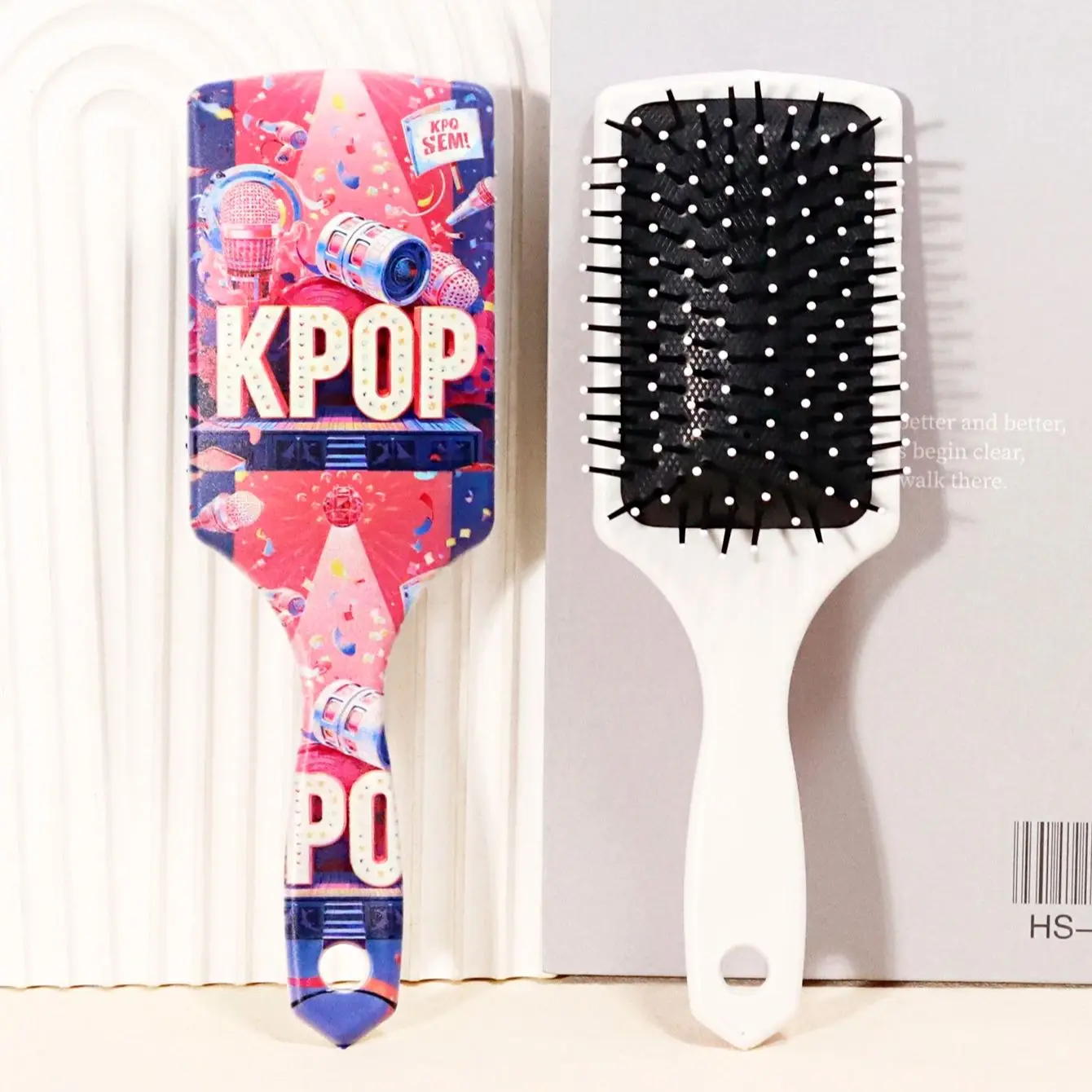 K-pop hair styling brush with KPOP stage print pattern, massage airbag comb, ideal KPOP fan gift,Special for real hair wigs
