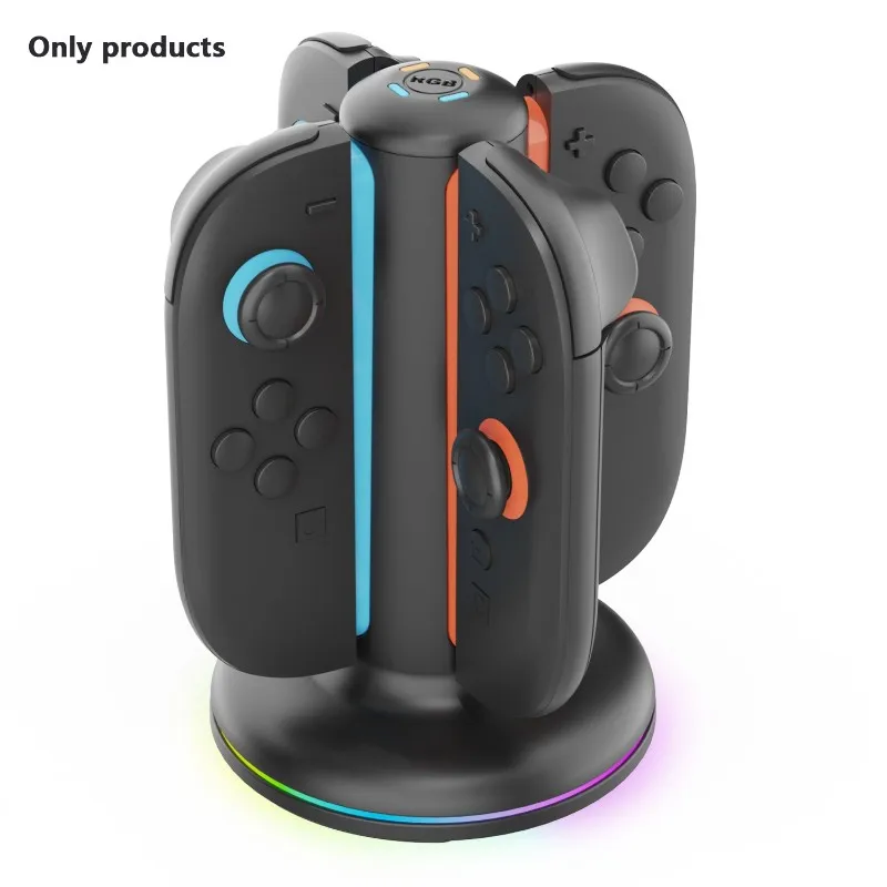 B04C-Magnetic Charging Dock For Switch2-For-For Joycon Controllers- RGB Light-Equipped, Compact And Lightweight Design