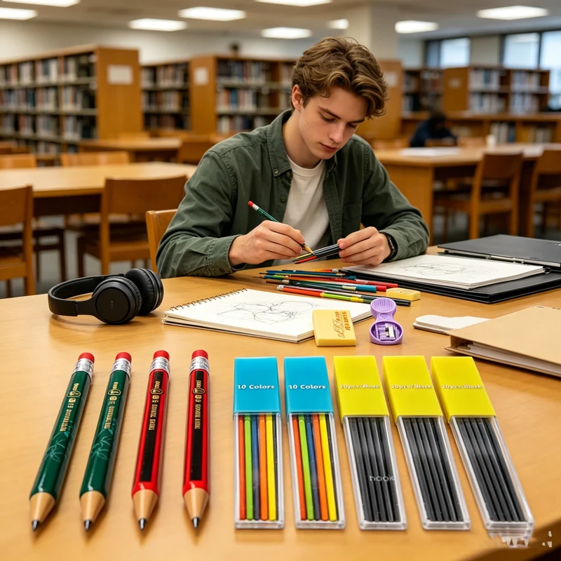 1-42Pcs 2.0mm 2B Mechanical Pencils Kit,Automatic Student Pencils with Sharpener & Color Refills,Cute School Stationery Supplies