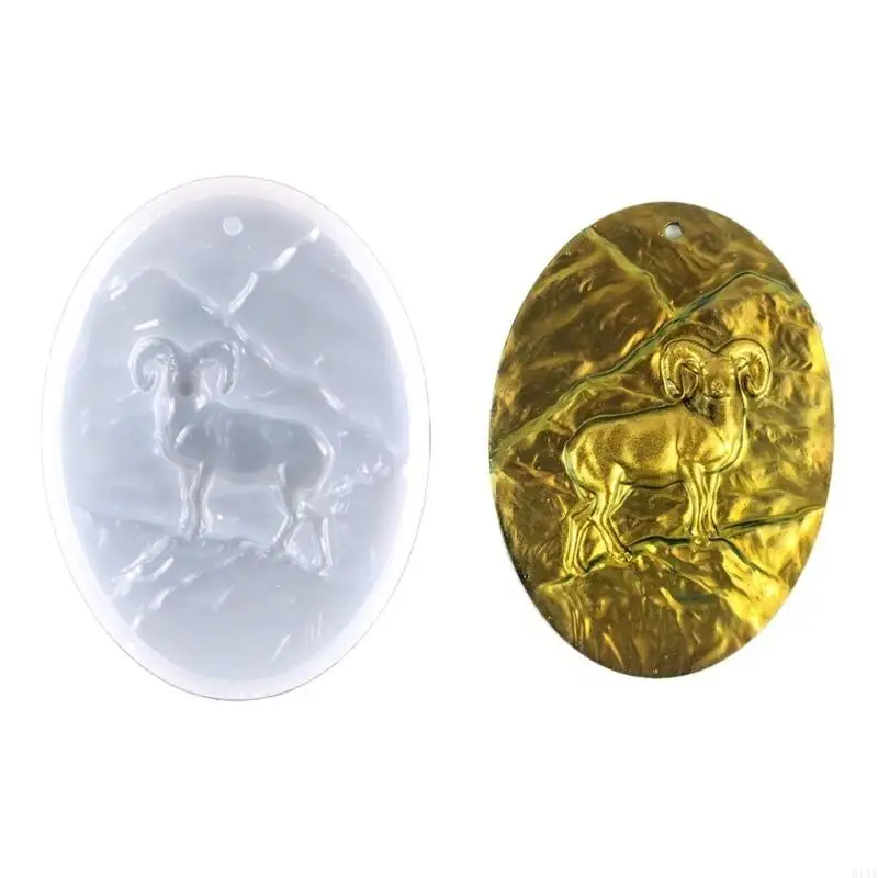 91AF Animal Keychain Pendants Silicone Mold with Hole Bag Backpack Decoration Crystal Epoxy Resin Mold for DIY Crafts