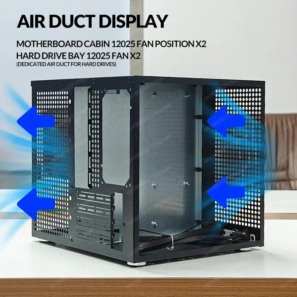 

8-слотовый корпус NAS Tower с задней панелью – поддерживает блоки питания ATX, материнские платы MATX, PCIe полной высоты