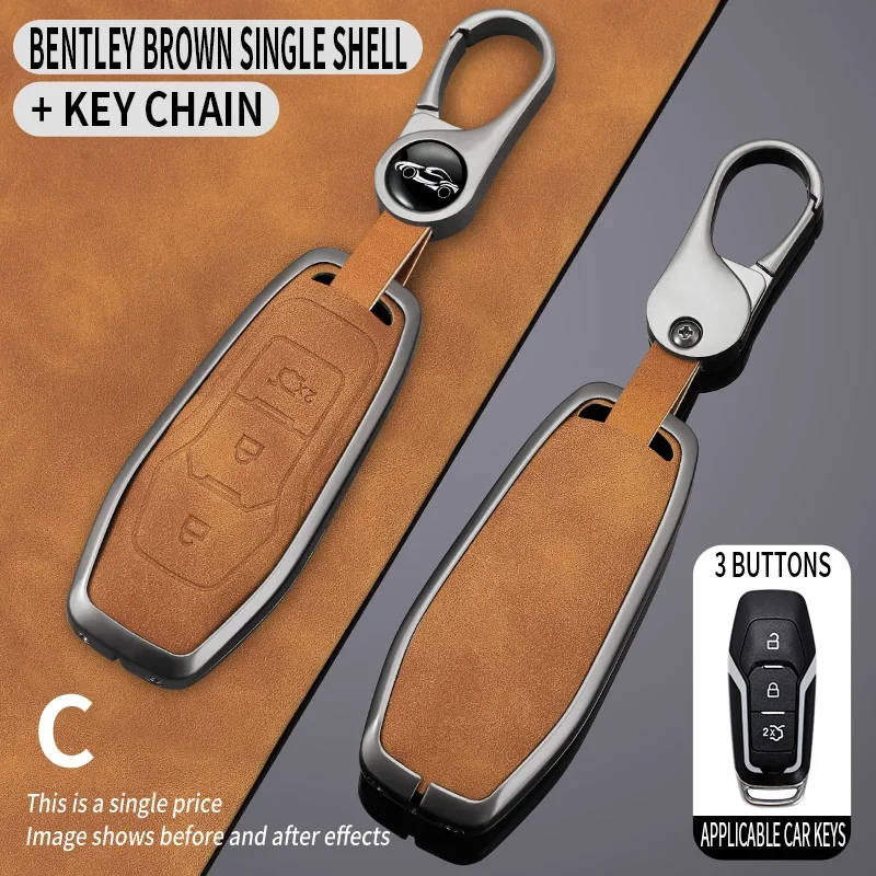 

Key Cover Case For Ford Fusion Mondeo Mustang F-150 Explorer Edge 2015 2016 2017 2018 Car Styling Key Protection Keychain