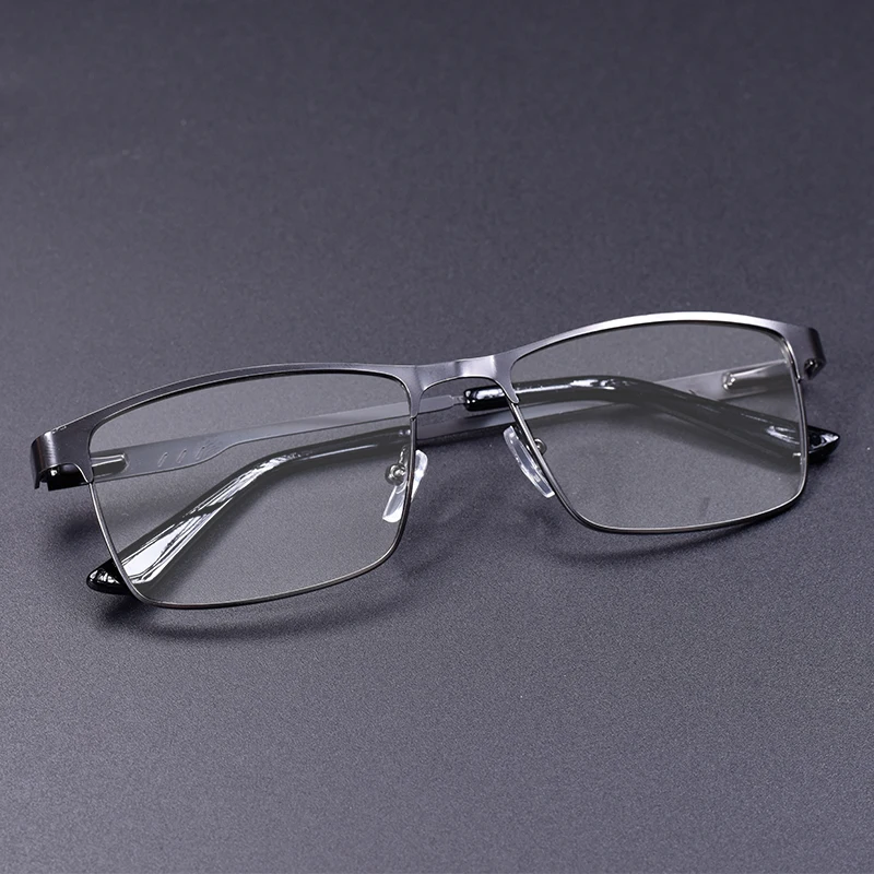 Edelstahl-Vollformat-Anti-Blaulicht-Presbyopie-Brille für Unternehmen, übergroße Metallbrille für Männer + 75 + 125 + 175 + 225 + 275 – Detail 11