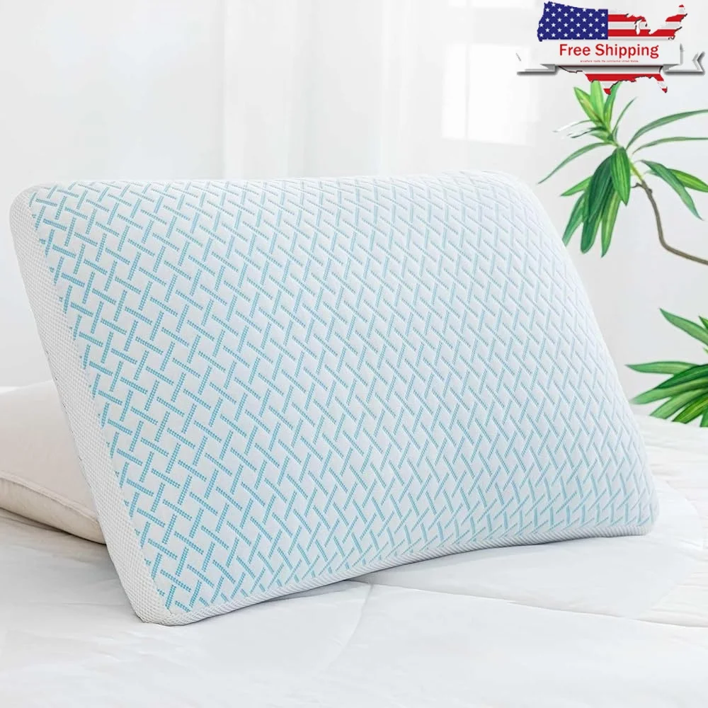 Verstellbares, geschreddertes Memory-Schaum-Kissen, kühlend, hypoallergen, weich, Queen-Size-Größe, Hotelqualität, Rücken, Bauch, Seitenschläfer