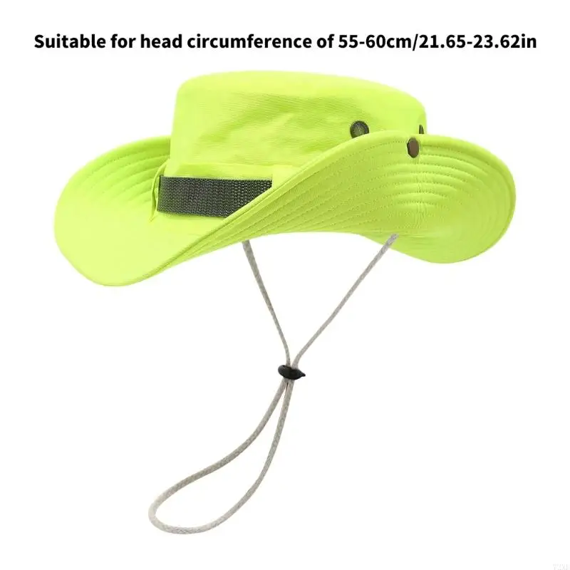 72XE Fluorescent Bucket Hat Wide Brims Sun Protective Caps for Men and Women Outdoor Activity Camping Hiking Fisherman Hat