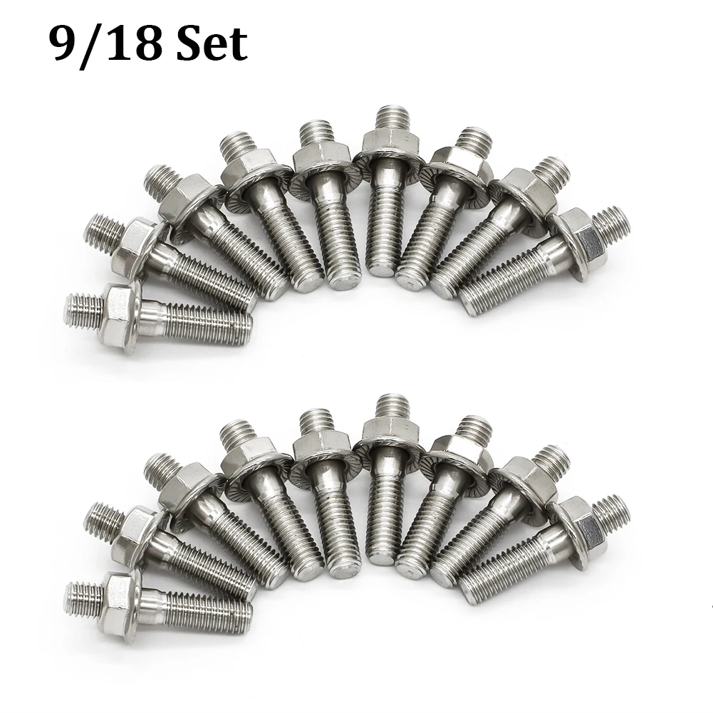 Exhaust Studs & Serrated Nuts M8*40 Manifold Flange Kit Stainless Steel Nuts For Honda Civic Acura Integra V3 B D Series