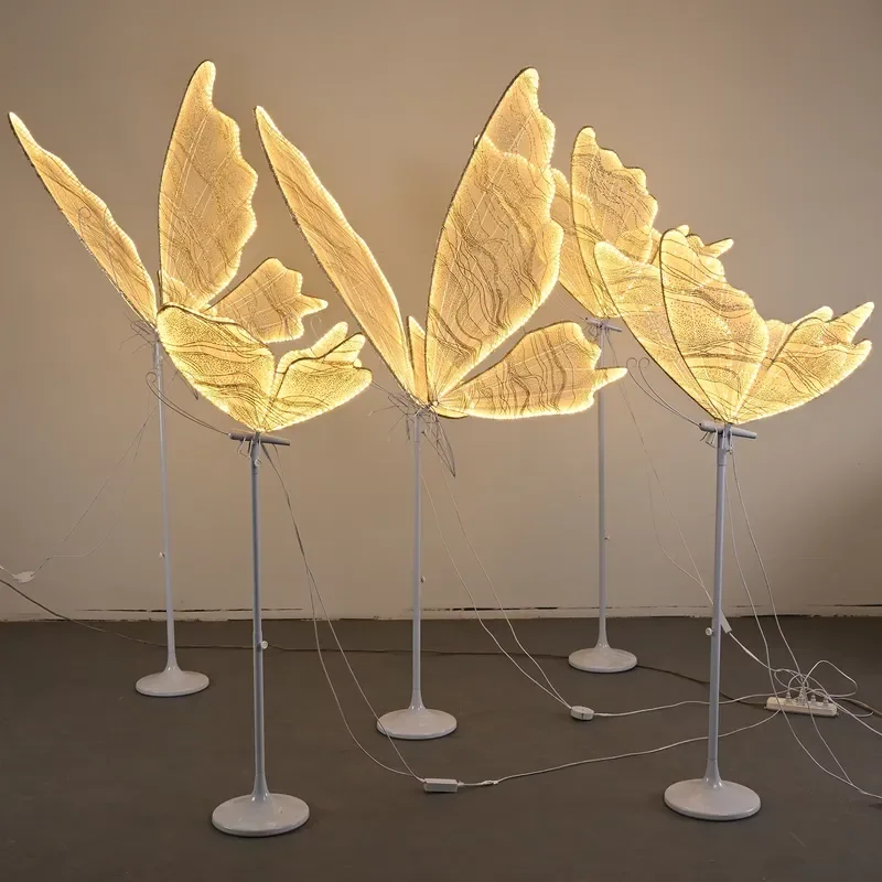 Adjustable Height LED Ceiling Lamp Romantic Butterfly Design Wedding Decoration AC Powered