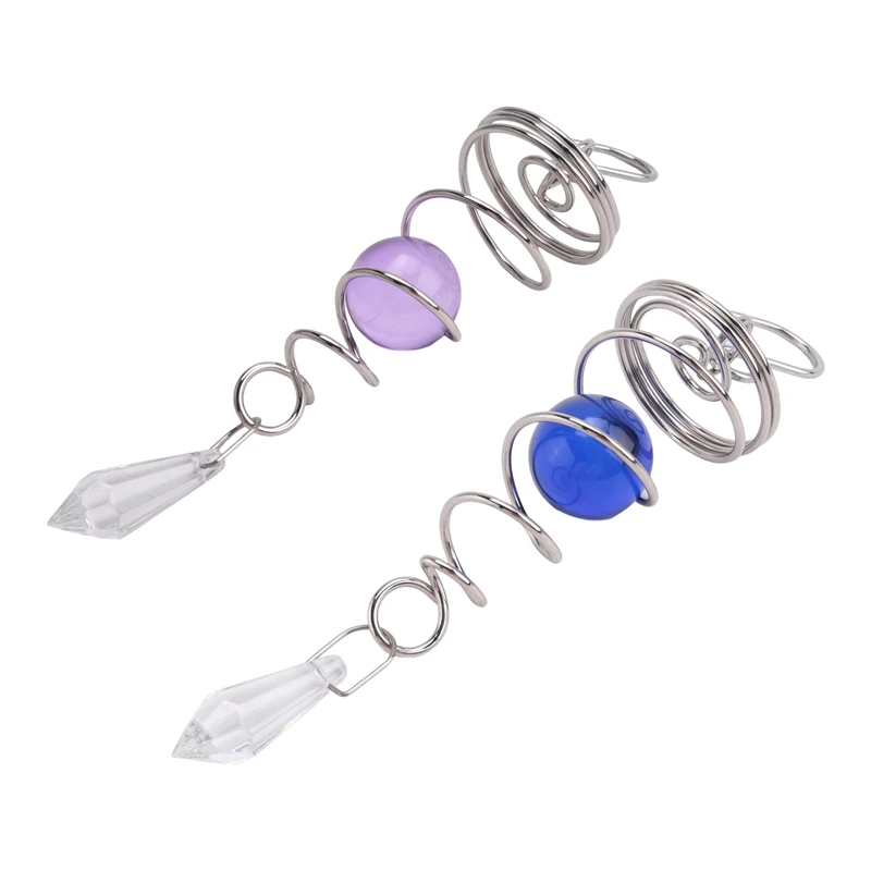 2 Piece Ball Spiral Tail Decorative Wind Spinner Stabilizer For Garden Decorations