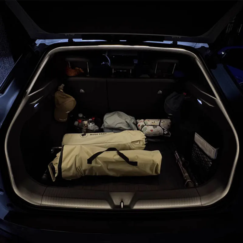 ل Volkswagen VW ID.4 ID4 2021 2022 2023 2024 سيارة الجذع تدفق ضوء LED الأصلي سيارة المكونات في تركيب الباب الخلفي الضوء المحيط #5