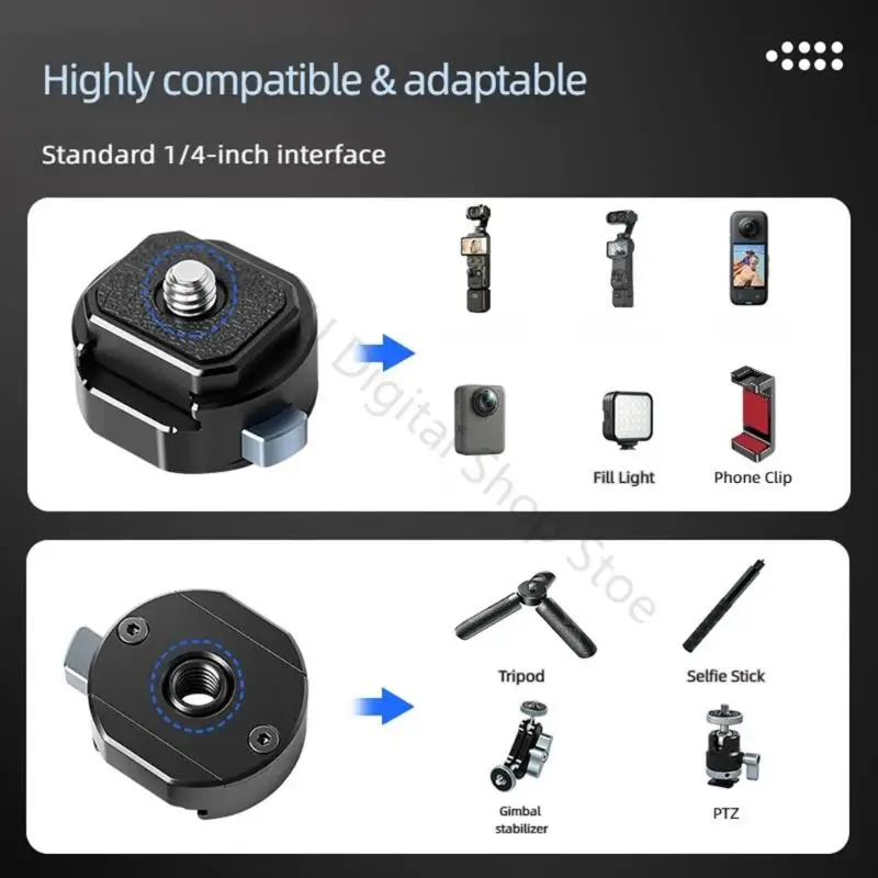 96BA Gimbals-Montagebasis mit Schnellverschluss-Kamera-Adapter-Design, 1/4-Zoll-Schraubmontage aus Aluminiumlegierung mit – Detail 4