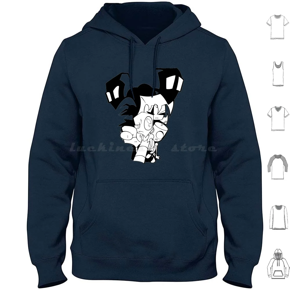 

Invader Zim Hoodie Cotton Long Sleeve Invader Zim Zim Cartoon Jhonen Gir