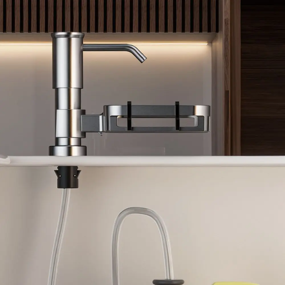 Heavy Duty Soap Dispenser For Kitchen Sink Aluminum Hand Press Liquid Detergent Pump Modern Countertop Cleaning Tool Aid