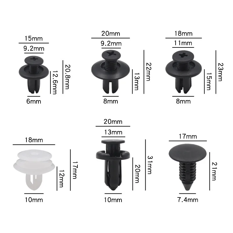 100Pcs Car Plastic Clips Fastener Screws Body Push Retainer Pin Rivet Bumper Panel Interior Decoration Mixed Auto Accessories