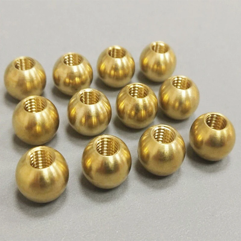 1-10pcs Dia 6/8/10~25mm Spherical Thread Brass Copper Solid Ball Nut Perforated Round Metal Ball Head with Hole Screw Use M3-M12