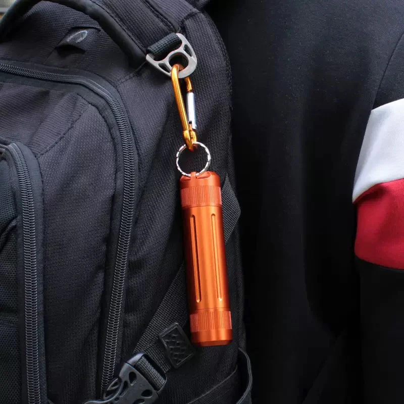 Botol Obat Tertutup dari Paduan Aluminium Perlengkapan Perlindungan Bertahan Hidup dan Penyelamatan Diri di Luar Ruangan EDC Portabel untuk Luar Ruangan