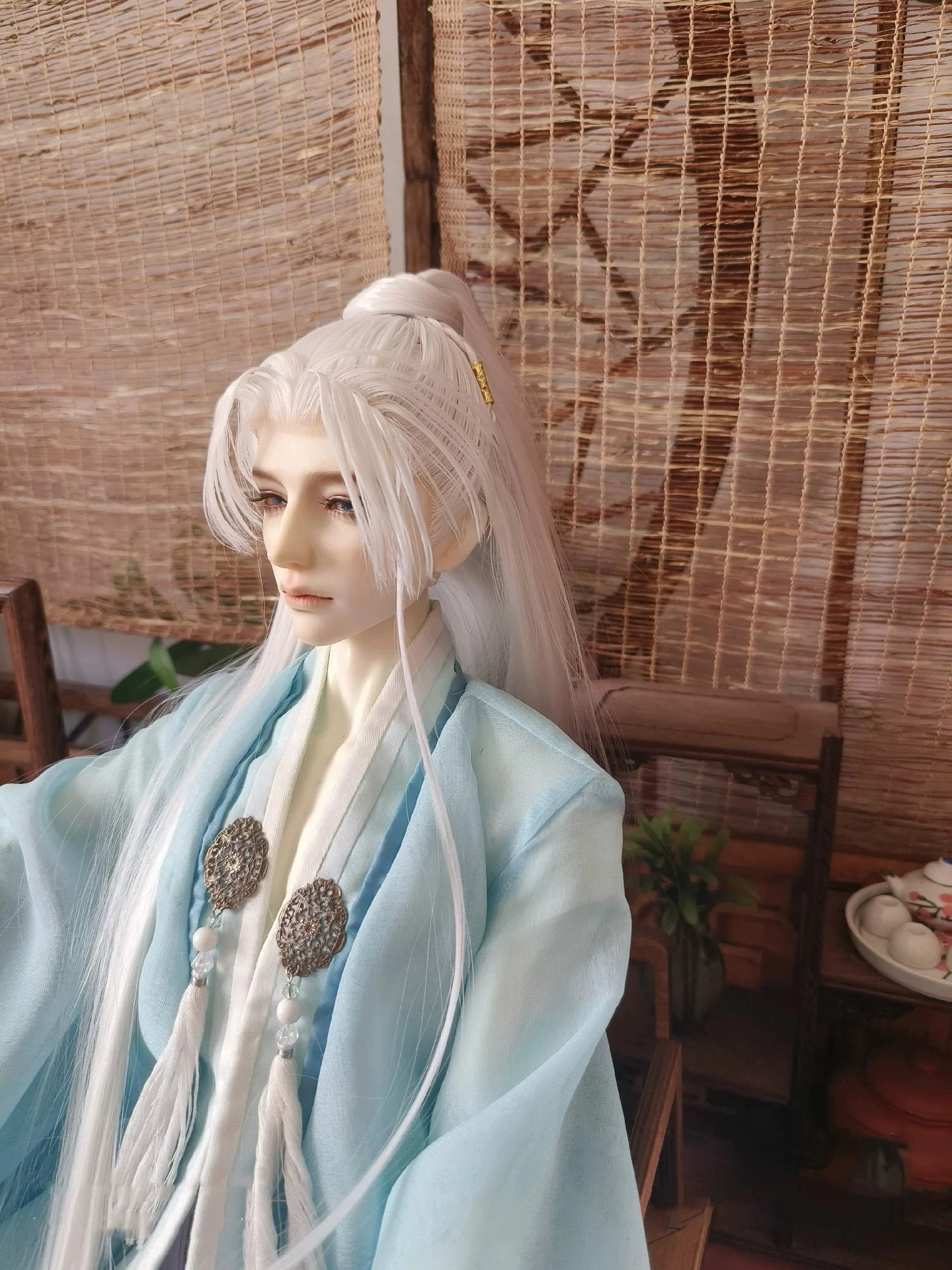 1/4 1/3 Ancient Costume BJD Doll Wig Hanfu Style Retro Long Hair Samurai Wigs For BJD/SD MSD SD13 SSDF Uncle Accessories C1978