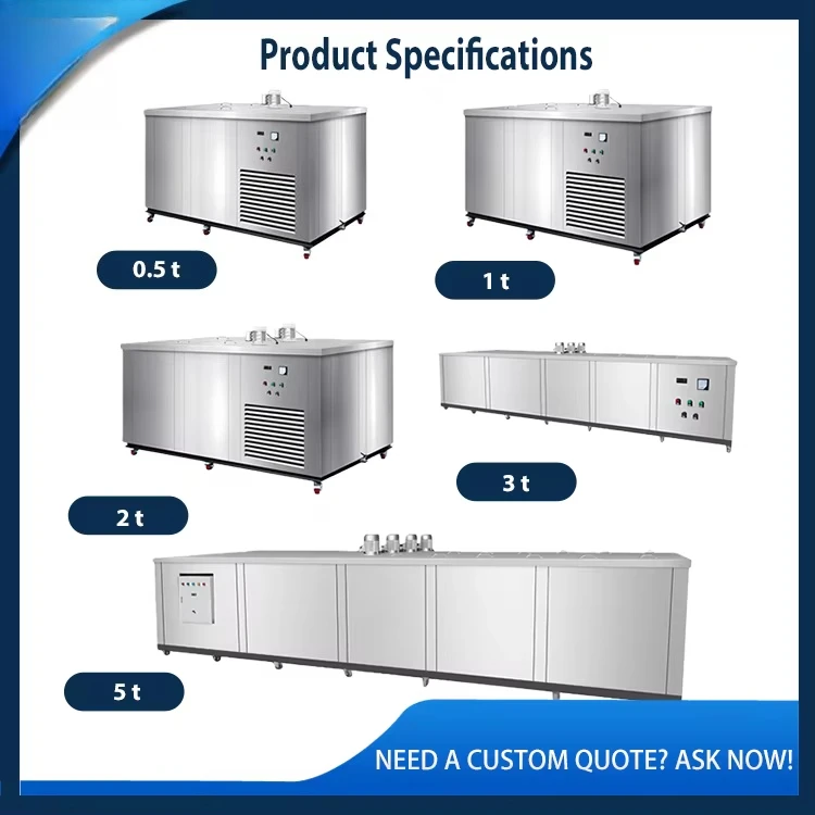 Block Ice Machine Slow Melting Easy Release Mold Heavy Duty Industrial Ice Maker for Seafood Preservation Fishing Port  Custom