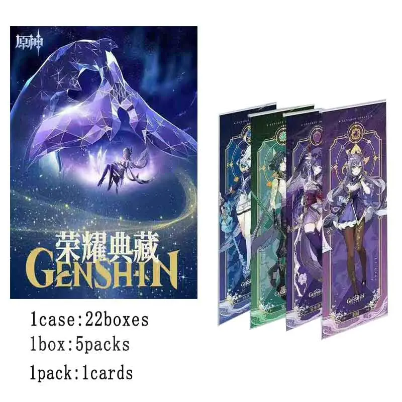 

Unique Original Genshin Collection Cards Laser Ticket Refrigerator Magnet Acrylic Anime Tcg Playing Cards Toys Gifts