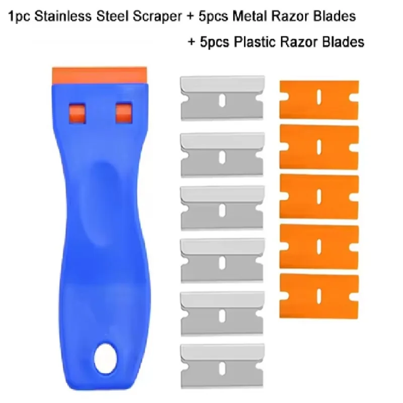 Scraper for Car Glass with Blades Window Glass Glue Sticker Remover Razor Blade Scraper to Clean Ceramic Hob Auto Squeegee Tool