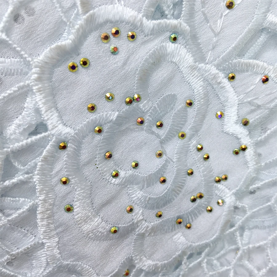 SJD LACE African Dry Cotton Lace Fabric Swiss Voile 2024 Nigerian Lace Fabrics High Quality Embroidery Diy Lace Dress Sewing4027