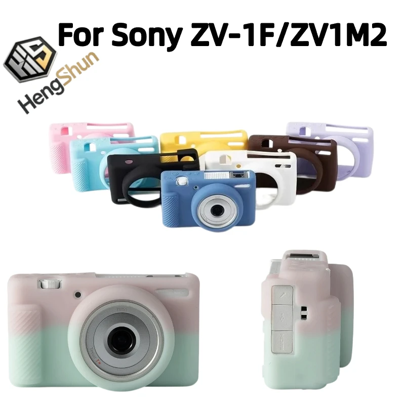 For Sony ZV1F/ZV1M2 Silicone Cover Rubber Protective Case Portable Anti-drop Soft Sover Shell + 1 PCS Free Cleaning Pen