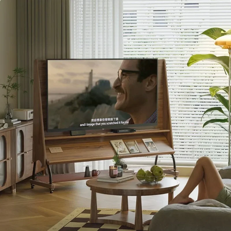 Retro style solid wood removable TV cabinet