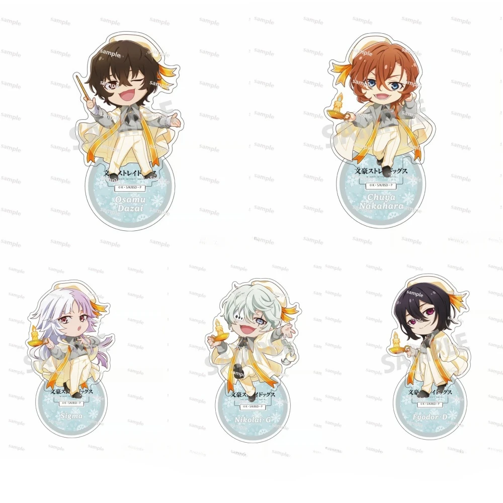 Game Dazai Osamu Nakahara Chuya Fyodor·D Nikolai·G Acrylic Stand Doll Anime Mini Figure Cosplay Toy for Gift