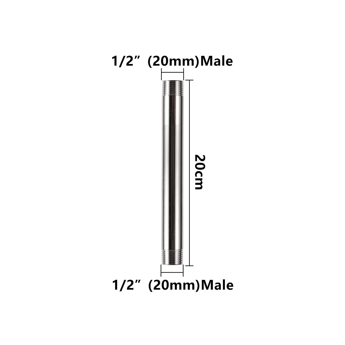 1Pc Edelstahl Doppel Außengewinde Verlängerung Rohr 1/2 "3/4" 1 "Garten Bewässerung Haushalt Dusche Wasser Rohr joint 8 ~ 30cm Lange – Detail 11