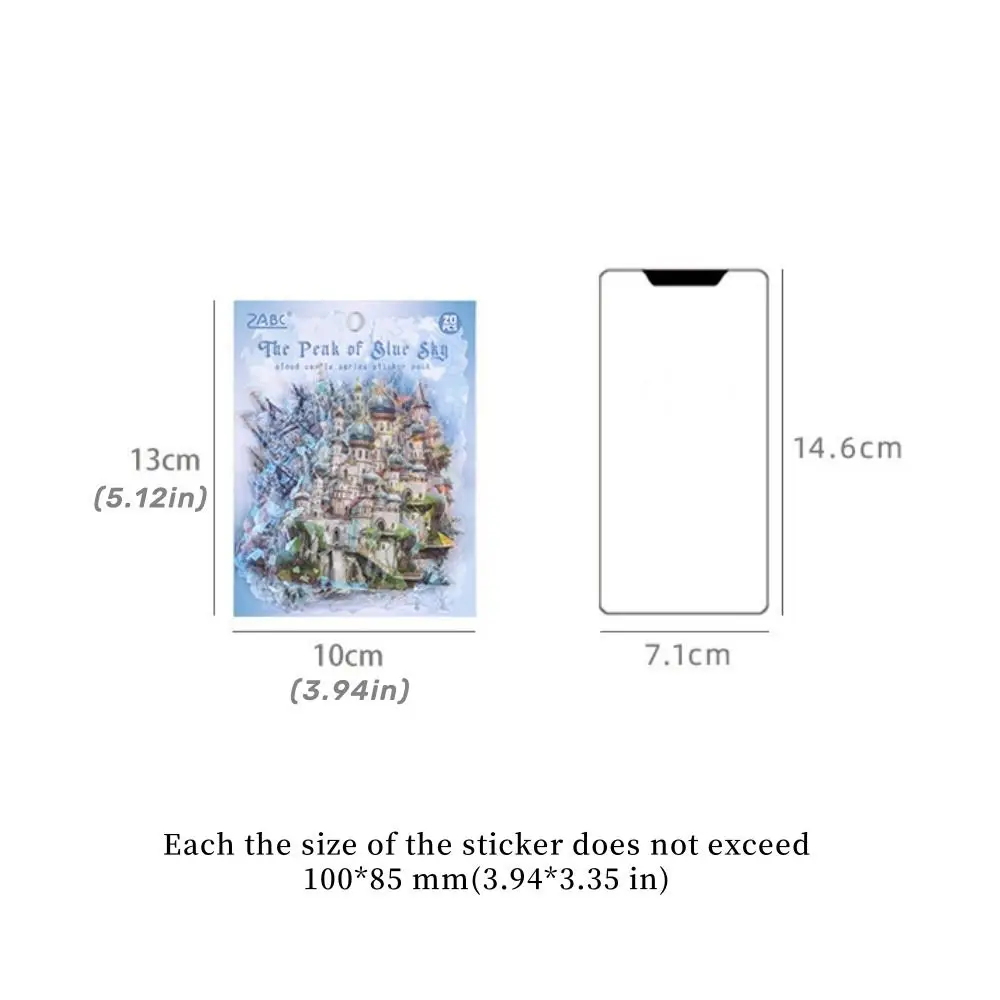 Laser Graffiti Castle Sticker Wall Decor Decals Waterproof Stationery Envelope Sticker Shell Luster Self-adhesive