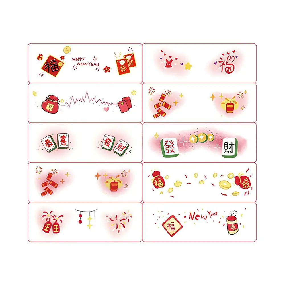 10pcs Cute Face Makeup New Year's Face Stickers Comfortable Makeup Blusher New Face Fit Stickers Year Powder Carin B2c9