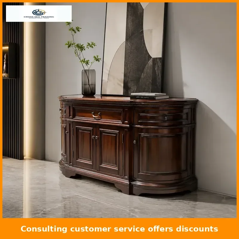 North American black walnut solid wood side cabinet Modern simple restaurant Multifunctional storage cabinet