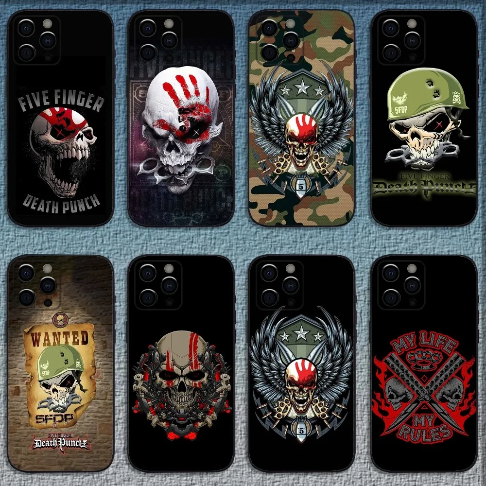 

F-Five F-Finger Death Punch Phone Case For iPhone 16,15,14,13,12,11,Pro,X,XS,Max,XR,Plus,Mini Soft Black Cover