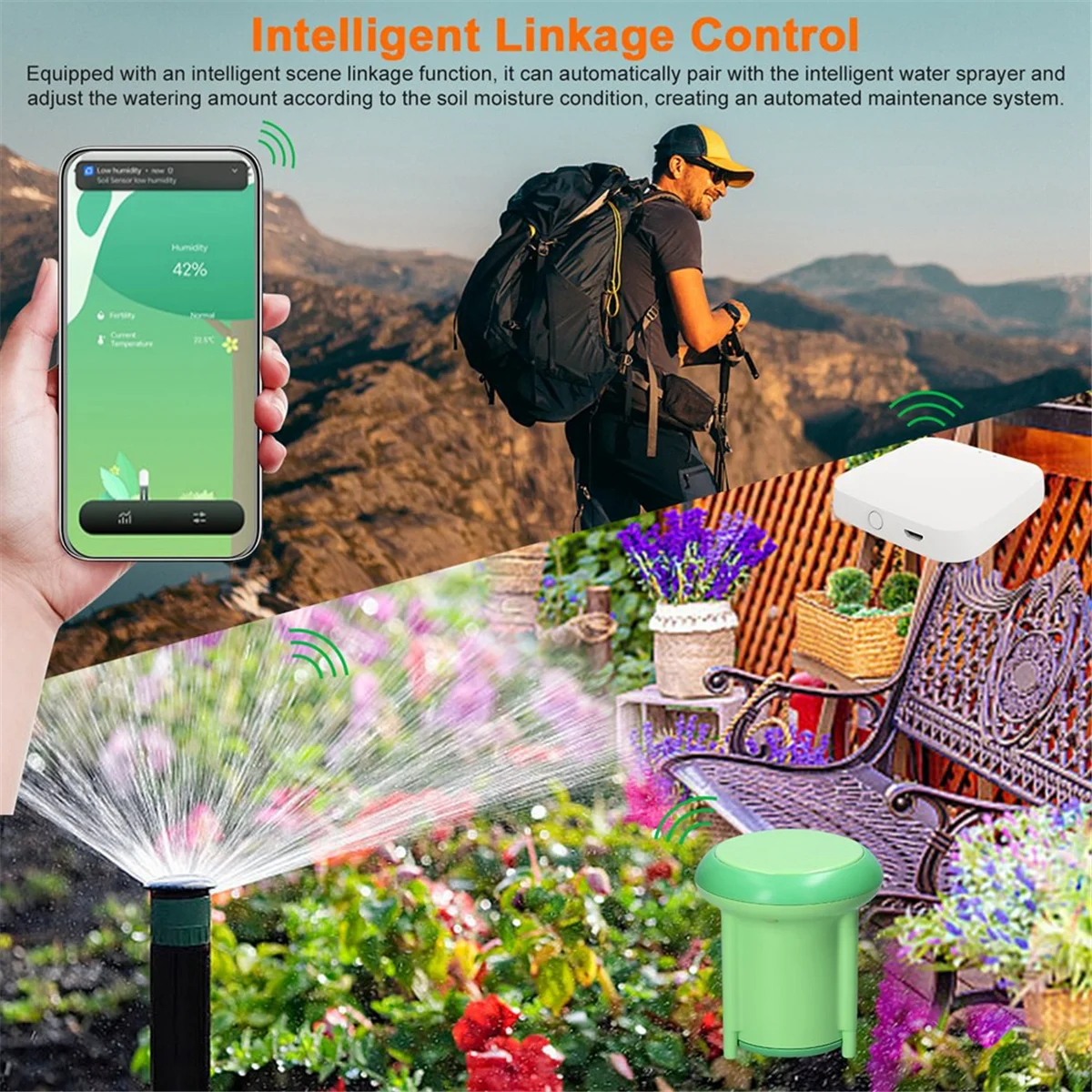 

QA06R Tuya Zigbee Soil Moisture Meter Temperature Humidity Tester Plant Monitor Waterproof Detector for Garden Planting