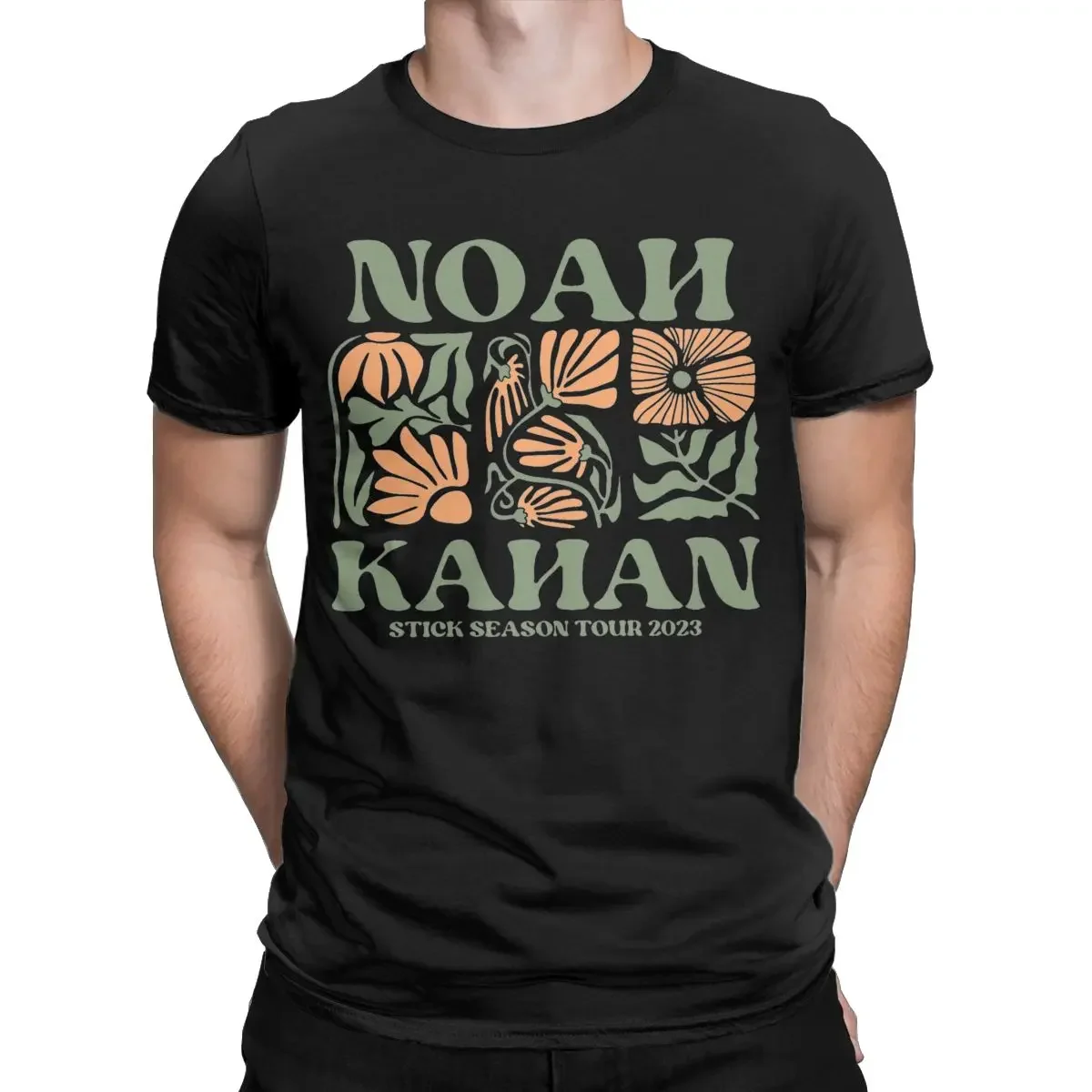 Men's T-Shirts The Flower Bloom Noah Kahan Vintage Pure Cotton Tees Short Sleeve T Shirt Round Neck Tops Printed