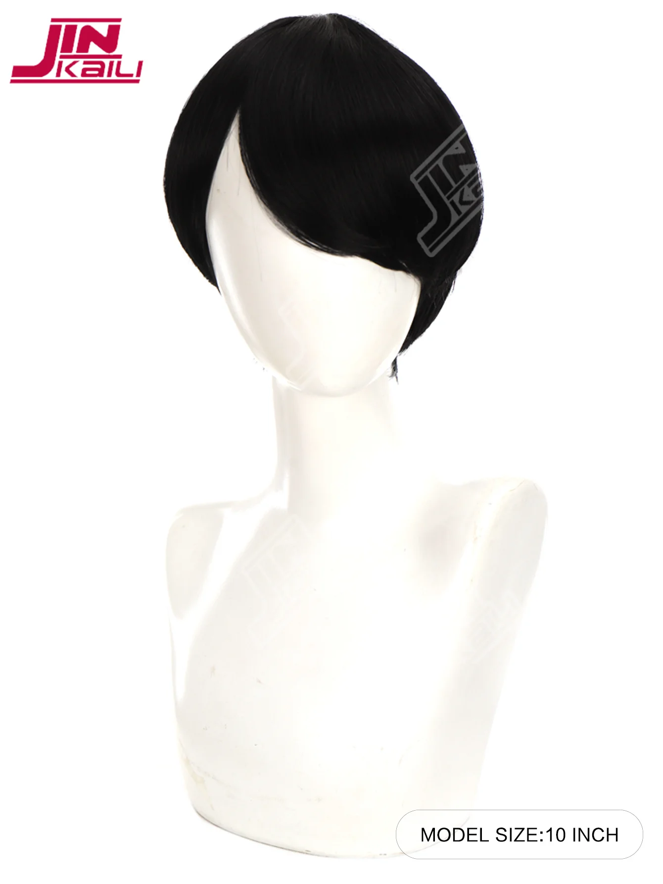 JKL قصيرة الاصطناعية الرجال شعر مستعار تنفس البني الرجال الصبي قصيرة مستقيم تأثيري الرجال حفلة سوداء مقاومة للحرارة شعر مستعار اصطناعي #6