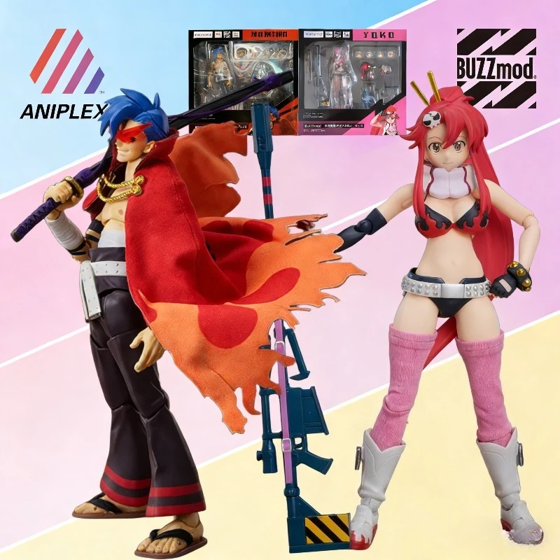 ANIPLEX+ BUZZmod Original. Figura de Acción Articulada de Kamina/Yoko de la Serie Tengen Toppa Gurren Lagann, Modelo Coleccionable
