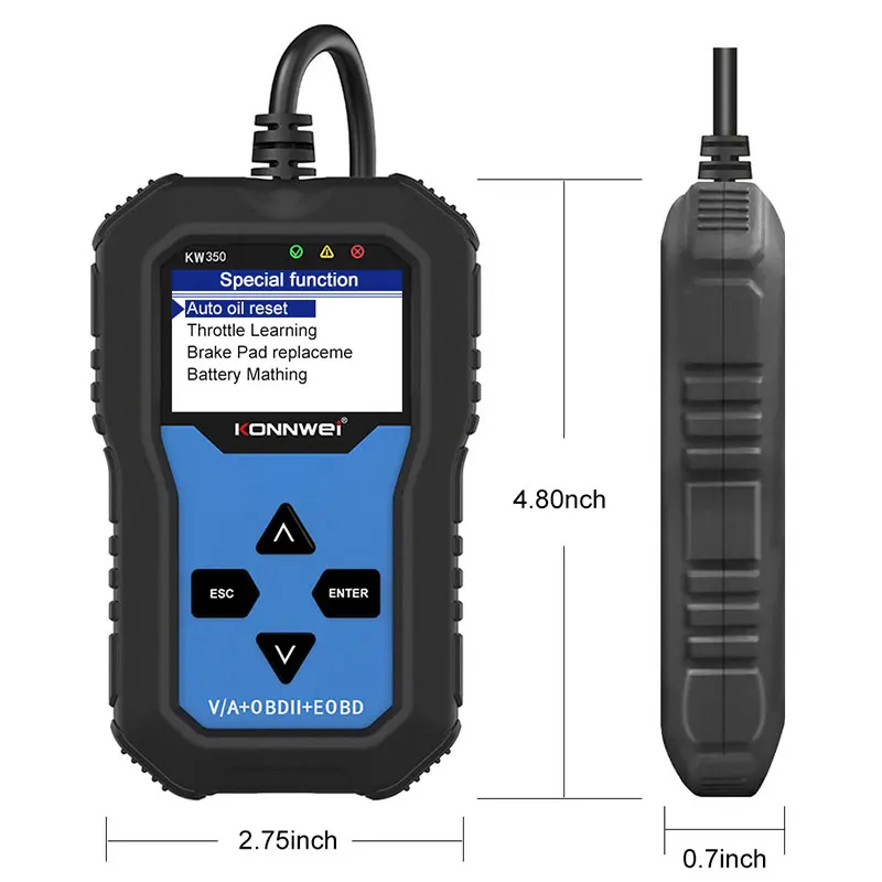 Best Quality KONNWEI KW350 OBD2 Car Code Reader Scanner For VAG Full System ABS Airbag Oil Light Reset EPB Auto Diagnostic Tool