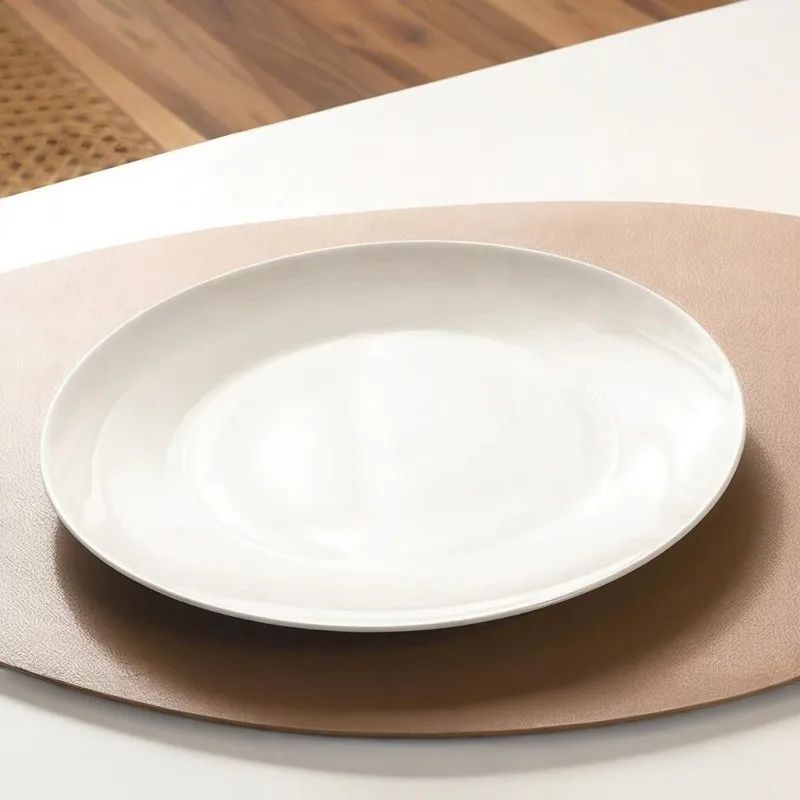 9 inch, plain white bone china food tray, ceramic steak dish, plate for fruit, porcelain dinnerware set, microwave safe